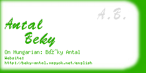 antal beky business card